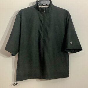 Callaway Golf Sport Outerwear Poly Brushed Microfiber Large Black Short Sleeve